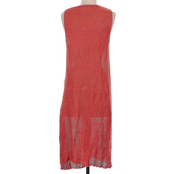 Cult Gaia Holly Linen Blend Tangerine Sleeveless Long Knit Top Cardigan Small - Picture 2 of 8